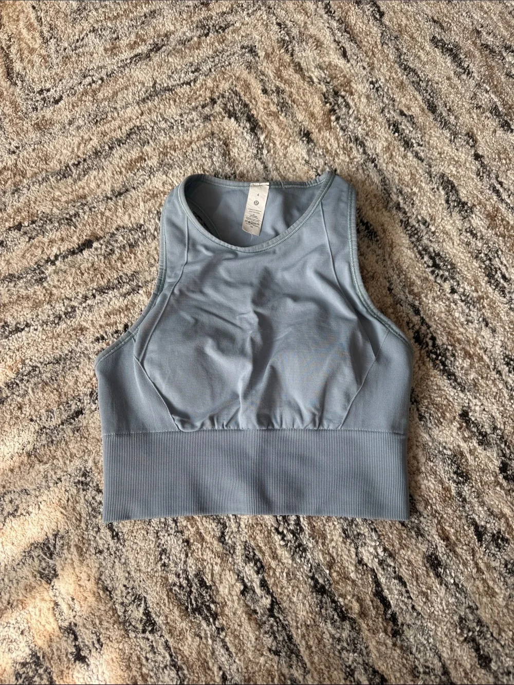 lululemon athletica High-Neck Seamless Crop Bralette - Steel Blue